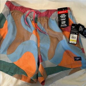 NWT Speedo Swim Trunks Size M Hydro Brief Lined 4-Way Stretch Comfort